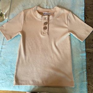 Urban Outfitters Tan Button Up Tee